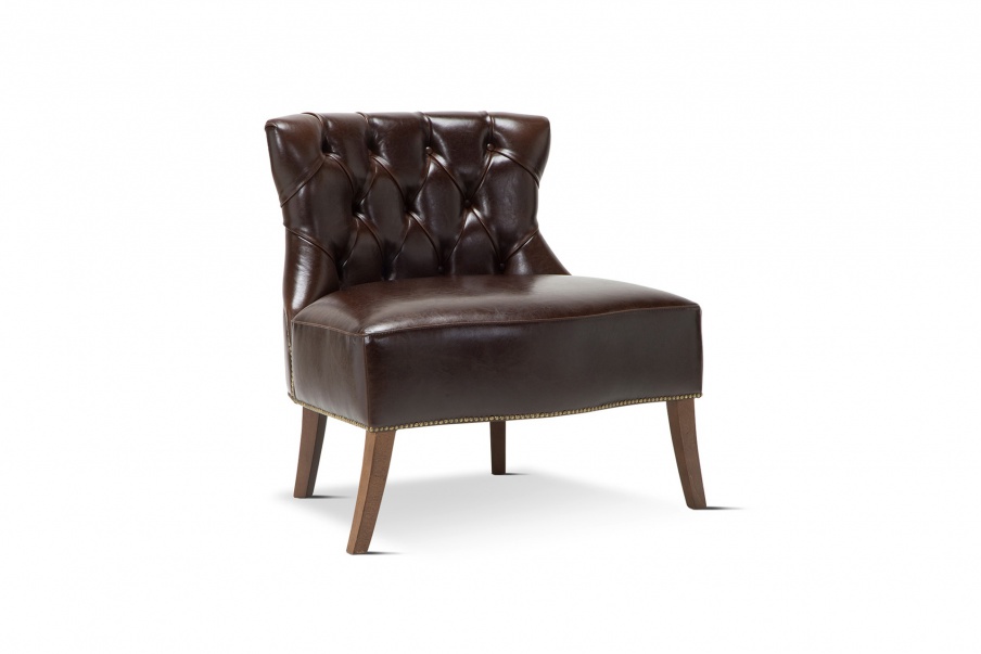 Chair in leather upholstery Mork, Domingo Salotti