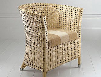 Chair on a metal frame in braid bands dark skin, BALDO Dec - Smania