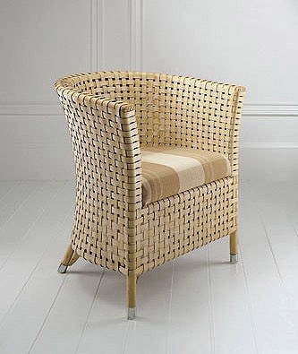 Chair on a metal frame in braid bands dark skin, BALDO Dec - Smania