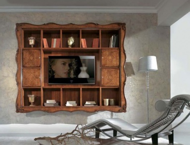 Cabinet for TV in carved frame, Mirandola Export