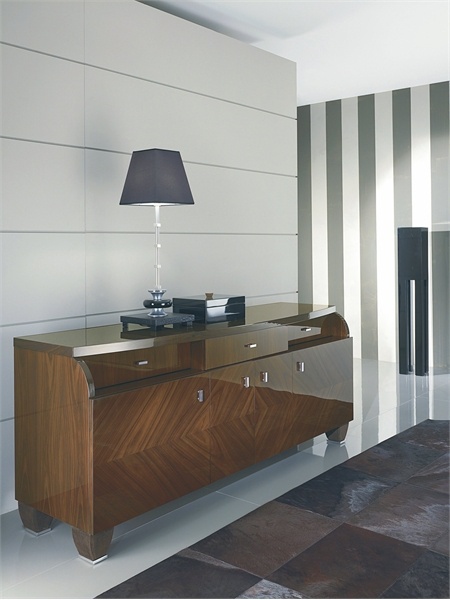 Three dresser / chest of drawers on a wooden frame, Barrique - Smania