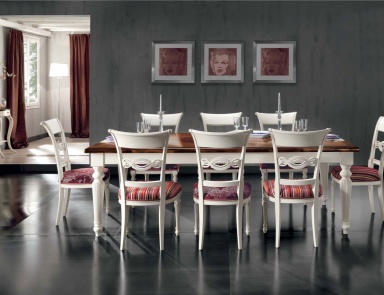 Dining room (dining set) with inlaid top, Mirandola Export