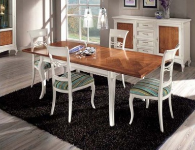 Dining room (dining set) with floral inlay, Mirandola Export