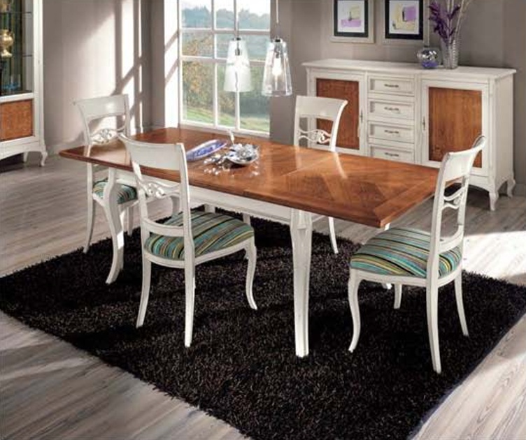 Dining room (dining set) with floral inlay, Mirandola Export
