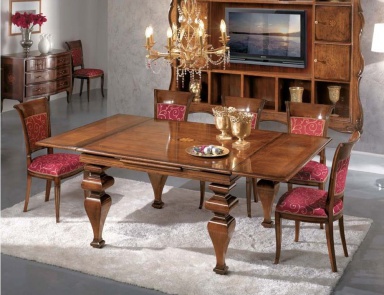 Dining room (dining set) with shaped legs, Mirandola Export