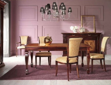 Dining room (dining set) with inlaid top, Mirandola Export