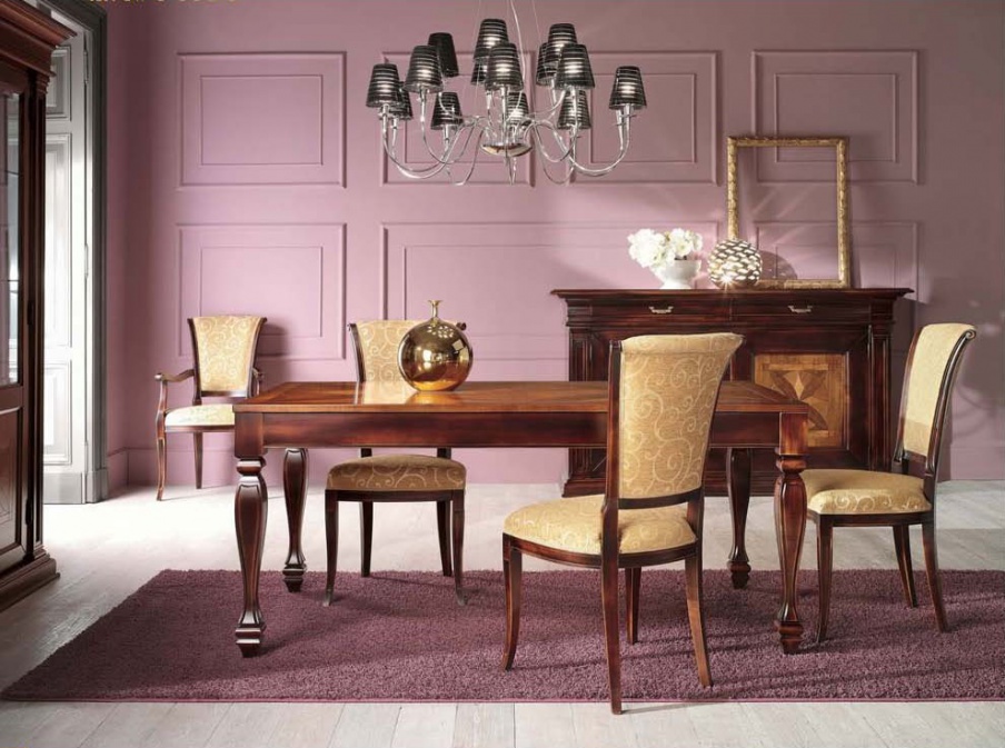 Dining room (dining set) with inlaid top, Mirandola Export