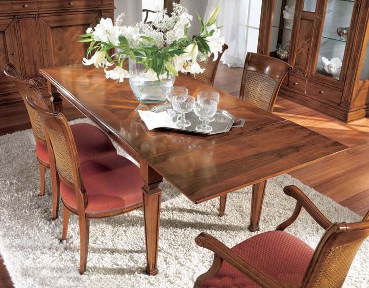 Dining room (dining set) with inlaid top, Mirandola Export
