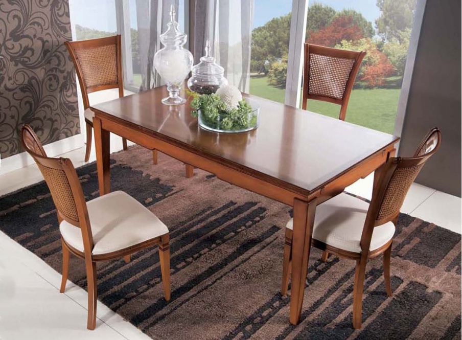 Dining room (dining set) with rectangular extension table, Mirandola Export