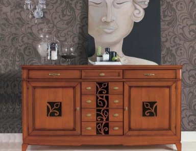 Sideboard with walnut wood decor, Mirandola Export
