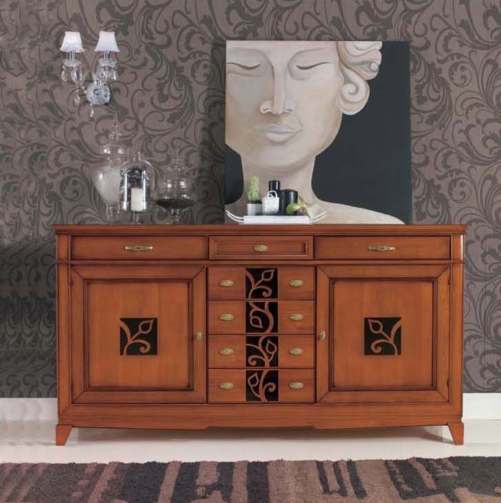 Sideboard with walnut wood decor, Mirandola Export