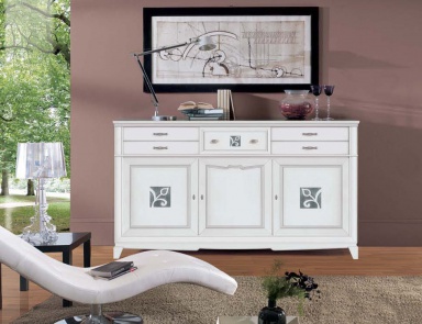 Sideboard with silver leaf, Mirandola Export
