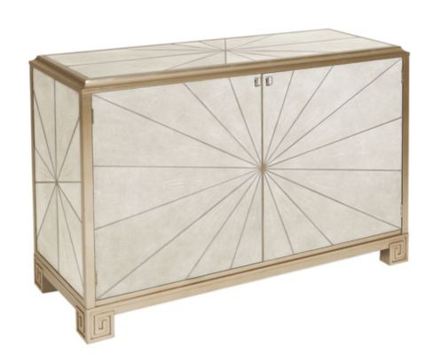 Stand in upholstery pebbled leather Ivory Shagreen, Pearson