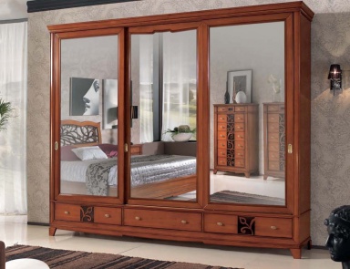 Wardrobe with walnut wood decor, Mirandola Export