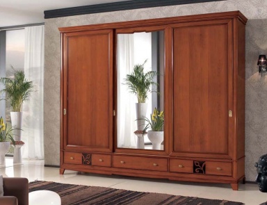 Wardrobe with walnut finish, Mirandola Export