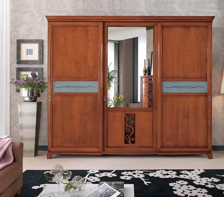 Wardrobe with accents of frosted glass and mirror, Mirandola Export