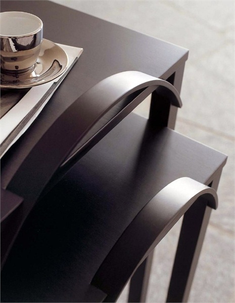 Set of two side table in solid cherry natural, lady - Porada