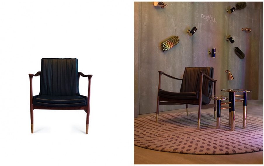 Armchair in walnut frame Caetano, Delightfull