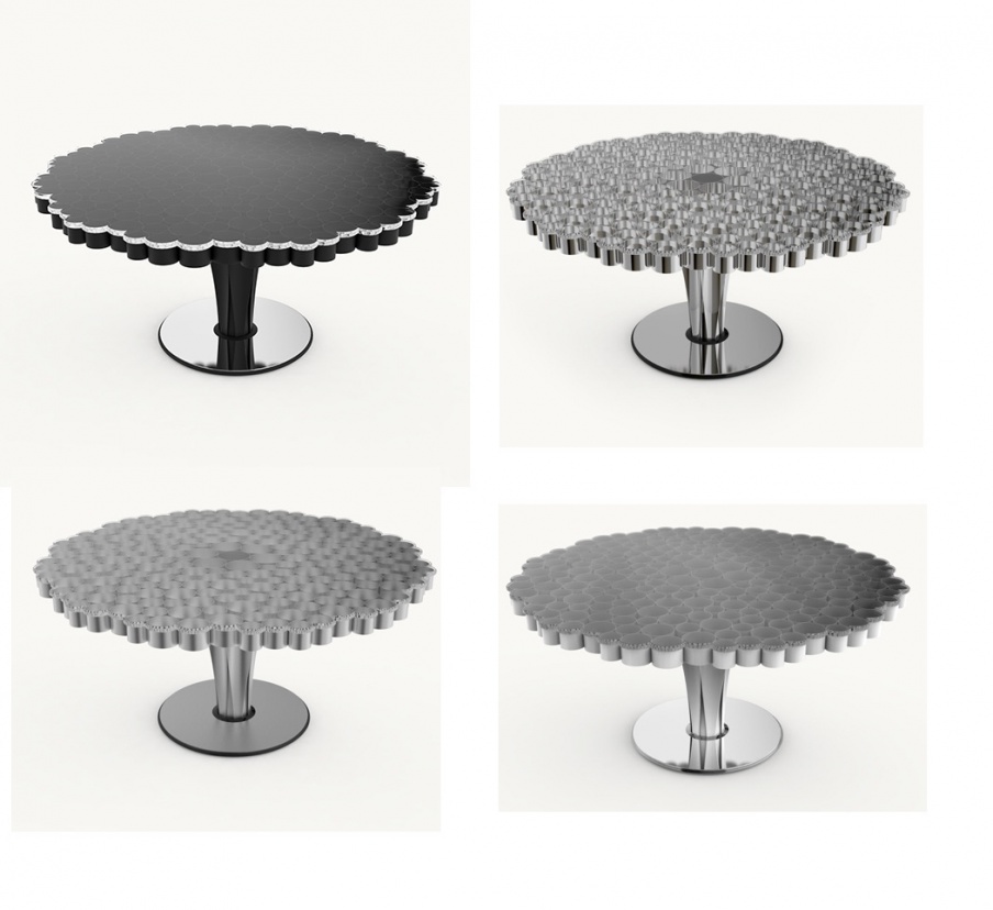 Dining table made of steel and acrylic Revolve, Delightfull
