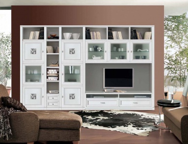 A modular Cabinet with a pattern of silver sheet, Mirandola Export