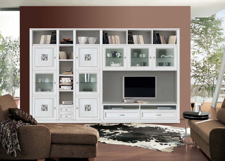 A modular Cabinet with a pattern of silver sheet, Mirandola Export