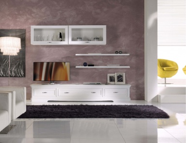 Modular system with a long Cabinet for TV, Mirandola Export