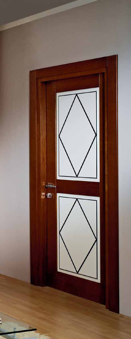 Cabinet has a single door framed in solid Ambra Onlywood