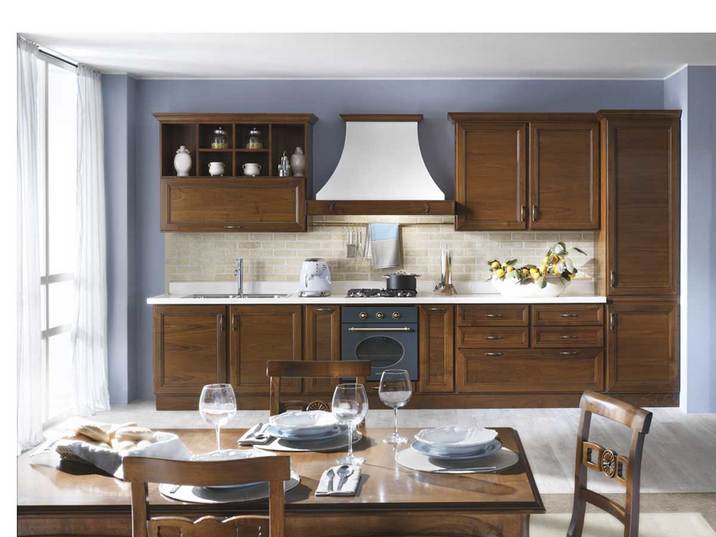 Set for the kitchen made of solid wood and glass Noemy, Onlywood