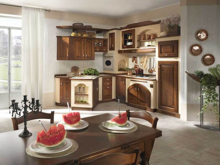 Set for the kitchen with a dining table Amelie, Onlywood