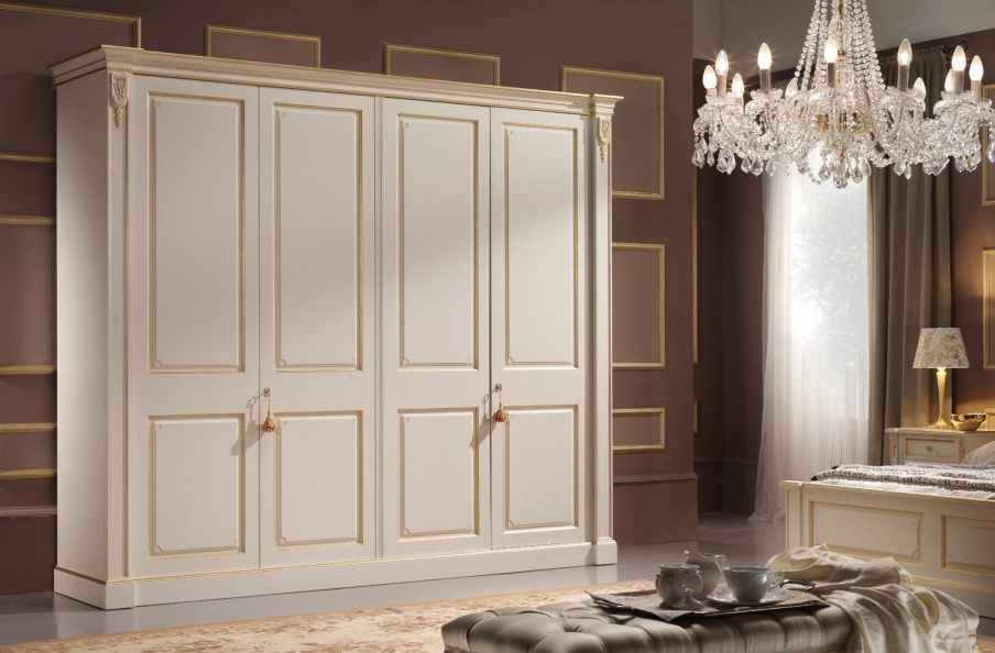 Wardrobe with 4 hinged Beatrice, Onlywood