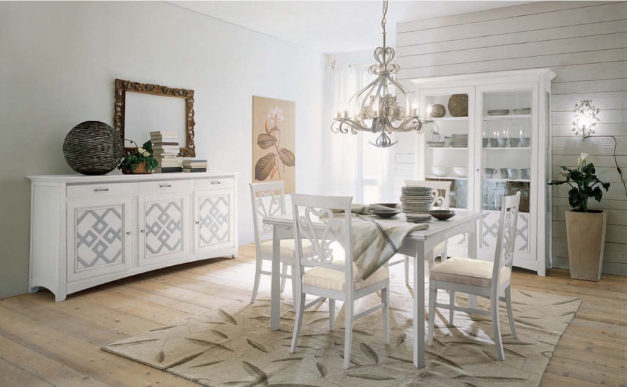 Dining room (set for the dining room) with carved facade, Mirandola Export