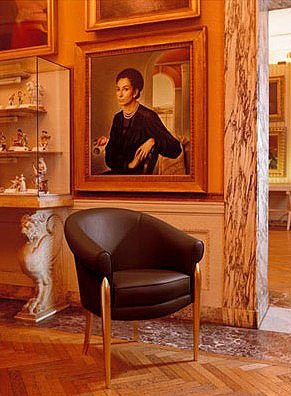 Chair leather upholstered Villa d'este, Mascheroni