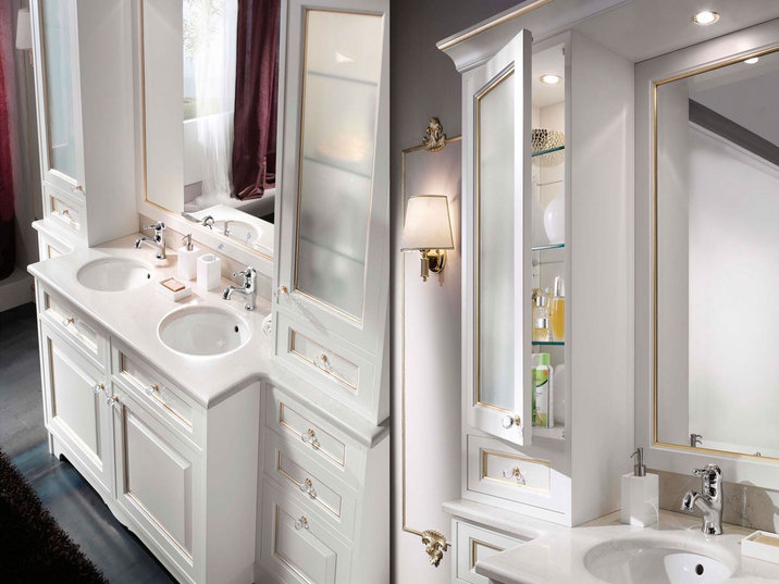 Cabinet for bathroom with crystal accessories New, Onlywood