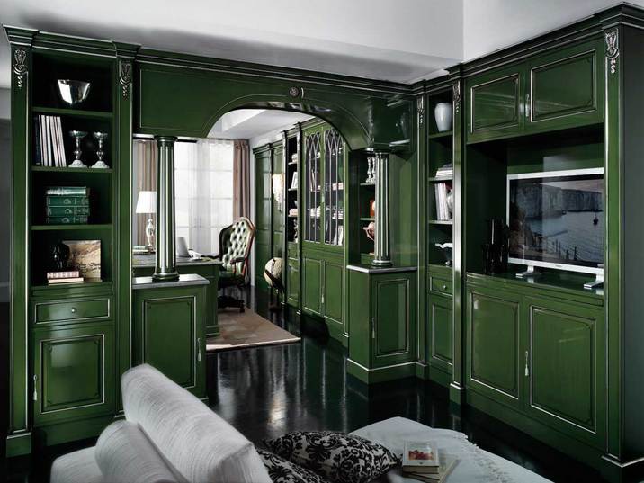 Boiserie panel in lacquer finish with carved elements Beatrice, Onlywood