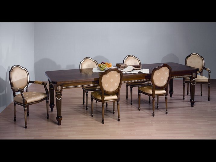 Set for the dining room in veneer with inlaid TAV300, Onlywood