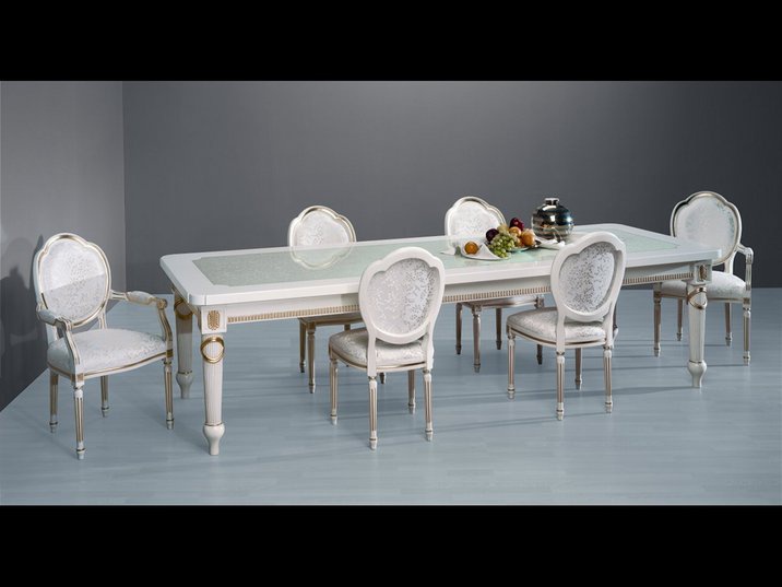 For dining room set in lacquer with inlaid TAV200, Onlywood