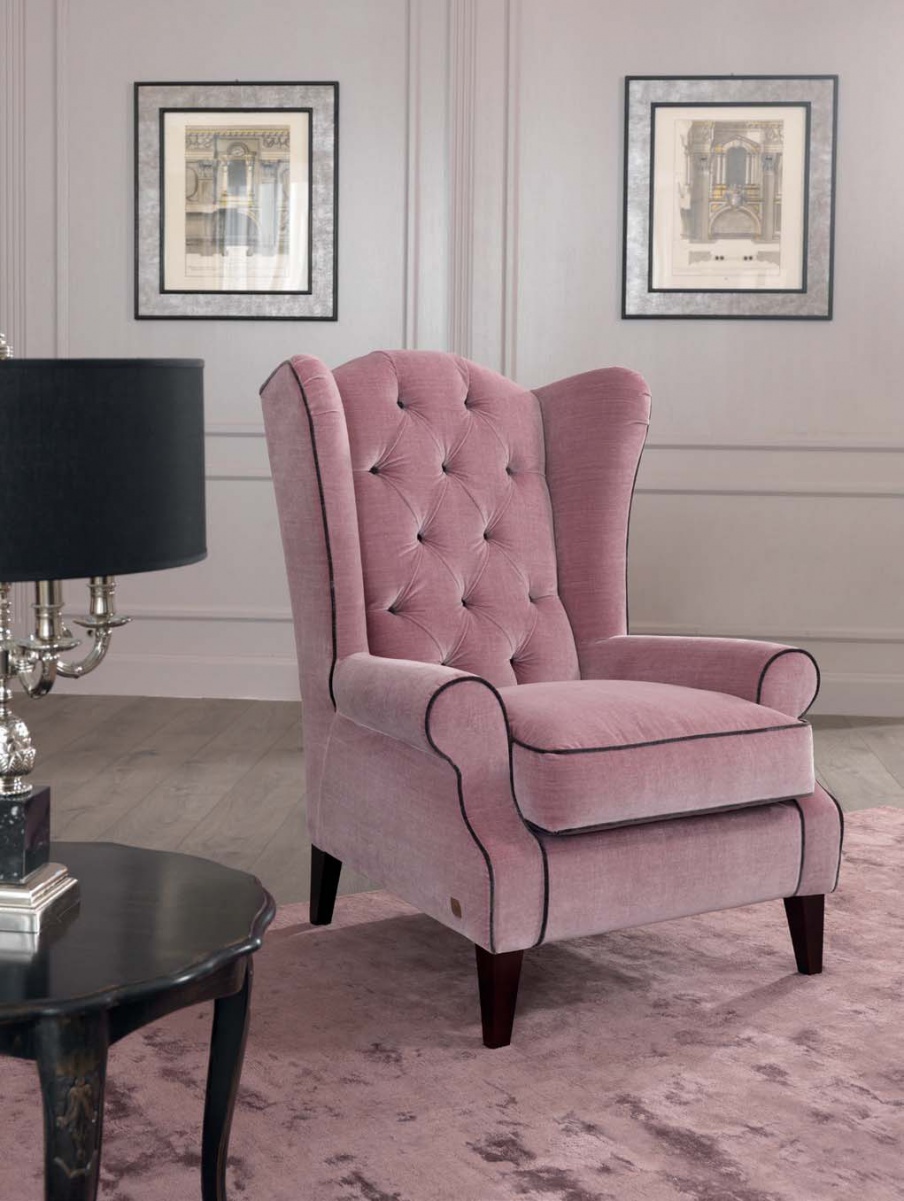 Armchair berg?re with stitch-Capito Vinci, Tosconova