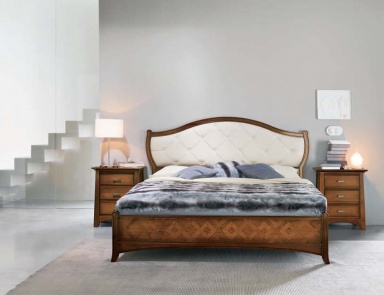 Bedroom (Suite bedroom) with inlay and upholstered headboard, Mirandola Export