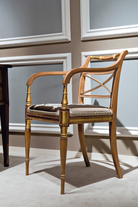 Armchair with upholstered seat, Medea