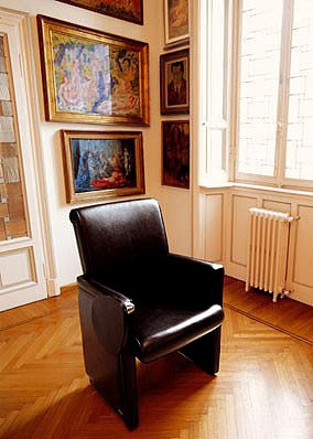 Chair office leather upholstered Wing Ypsilon V., Mascheroni