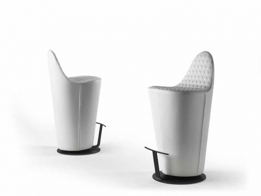 Bar chair with fully concealed frame Sgabello Swan, Reflex Angelo