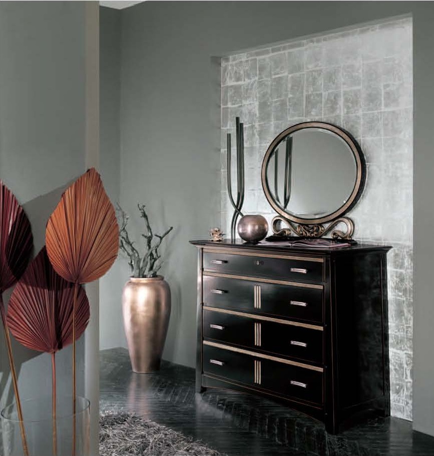 A chest of drawers with decorative handles, Mirandola Export