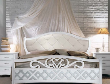 Double bed with high upholstered headboard, Mirandola Export