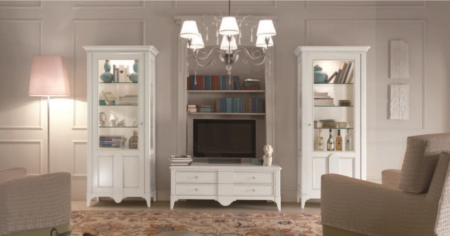 Living room (sofa set) with the illuminated shop Windows, Mirandola Export