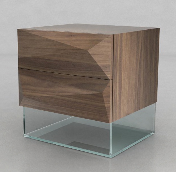 Bedside table with two drawers, Reflex Angelo
