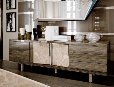 Sideboard credenza in the leather Medea, Reflex Angelo