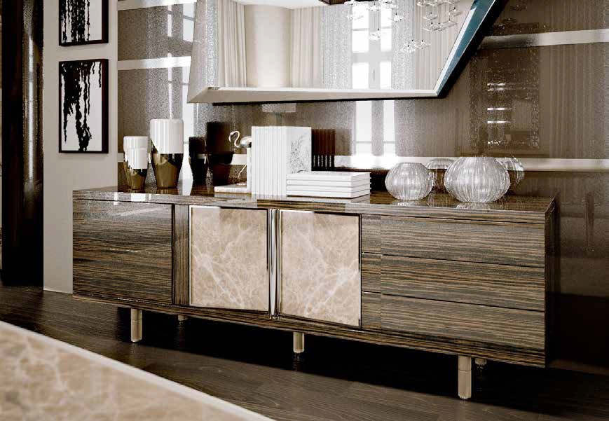 Sideboard credenza in the leather Medea, Reflex Angelo
