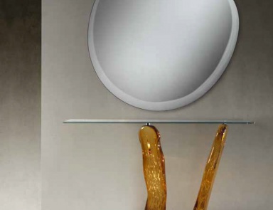 Console with legs in Murano glass Sassi, Reflex Angelo