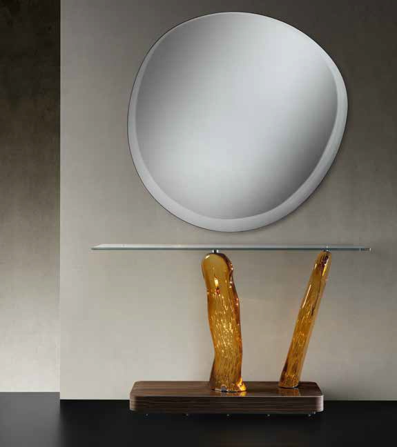 Console with legs in Murano glass Sassi, Reflex Angelo