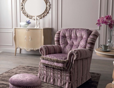 Chair with Ottoman foot in upholstery textiles Roma, Tosconova